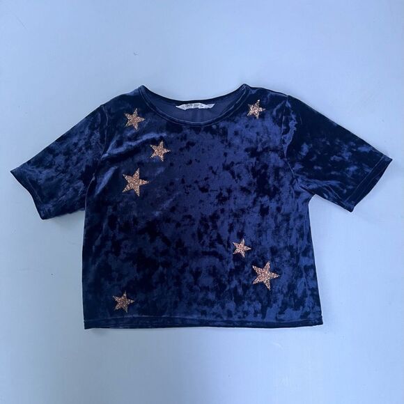 H&M Short Velvet Top size 8-10 - Picture 1 of 3